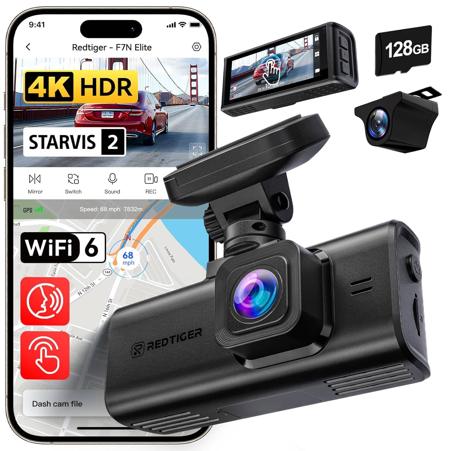 REDTIGER F7N Elite 4K Dual Dash Cam product image